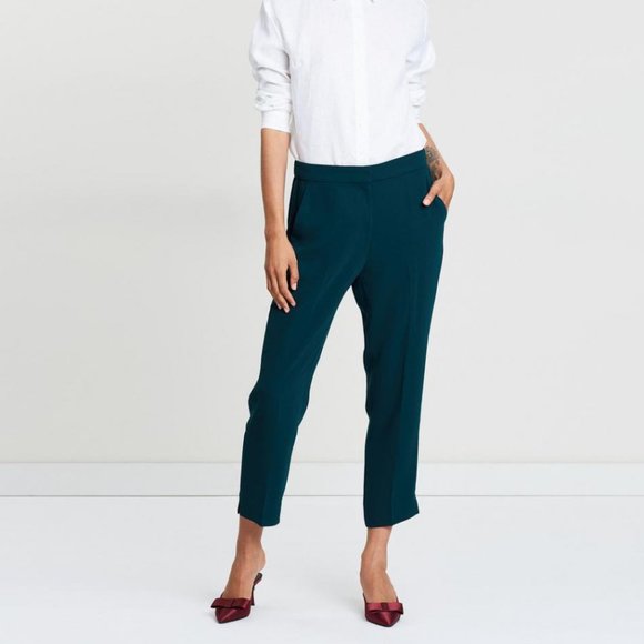 J CREW - NWOT Pull-On Easy Pant in Matte Crepe - Evergreen - Picture 2 of 7
